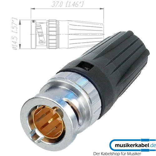 Neutrik NBTC75BSS5 Neutrik BNC-Stecker rearTWIST Tiny 0.5 / 2.3